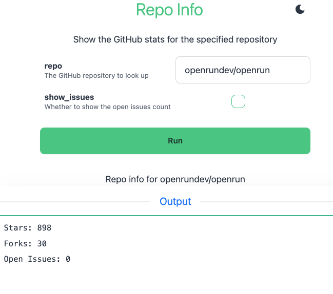 Repo info action app