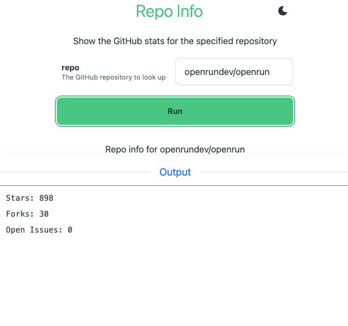 Repo info action app
