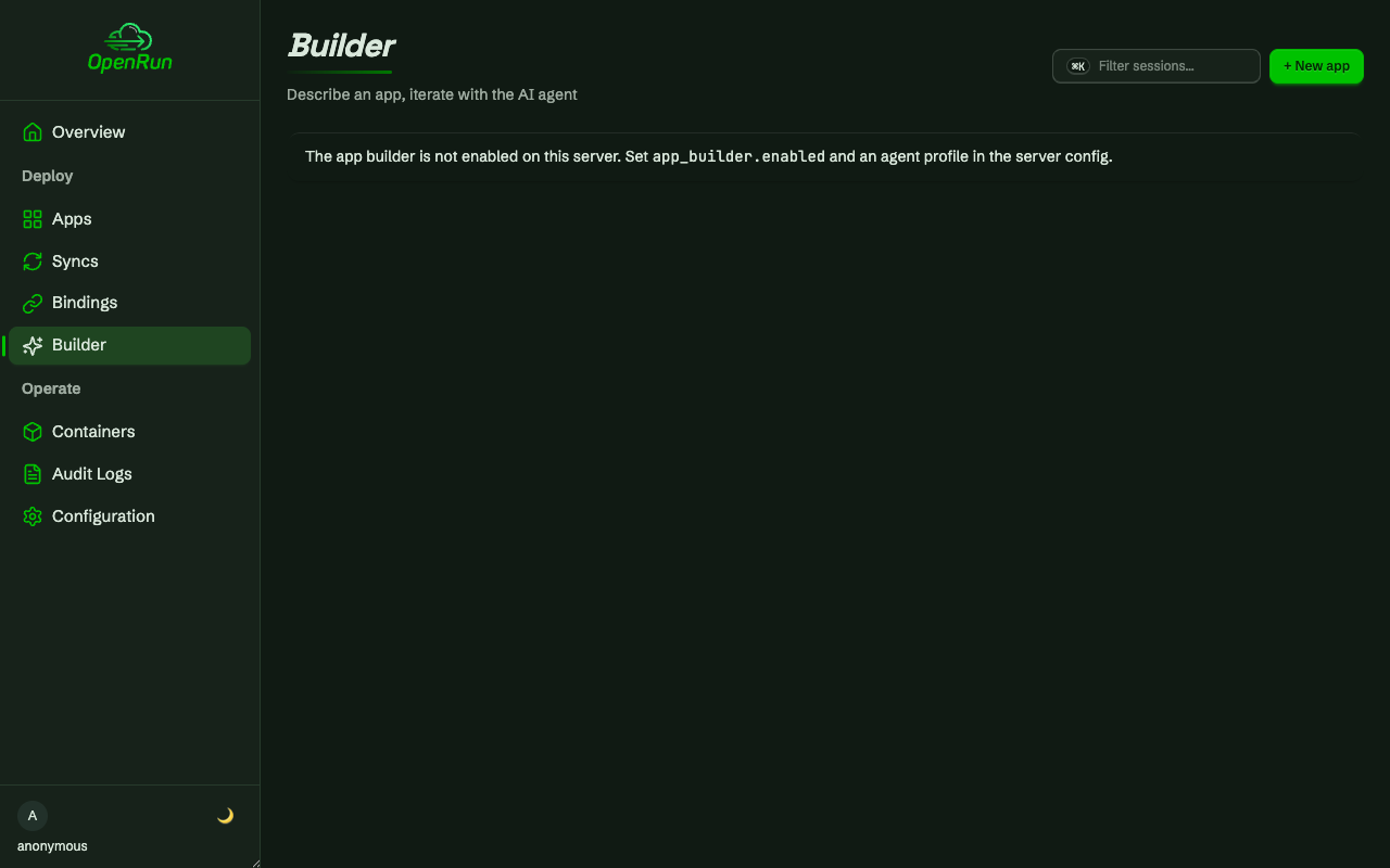 App builder page