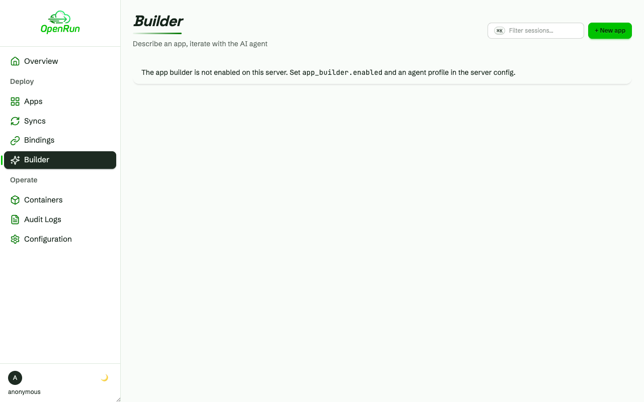 App builder page