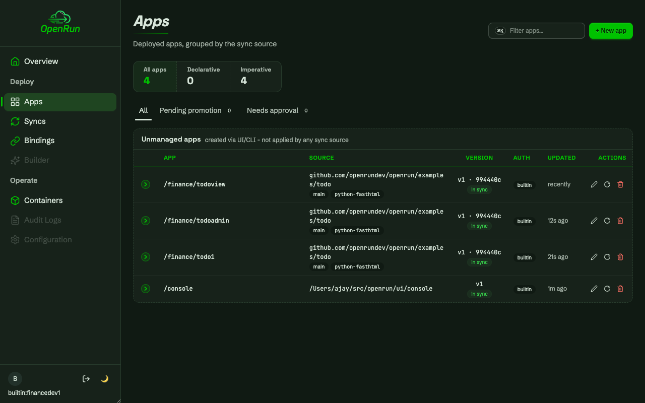 Finance developer creating an app on their derived binding