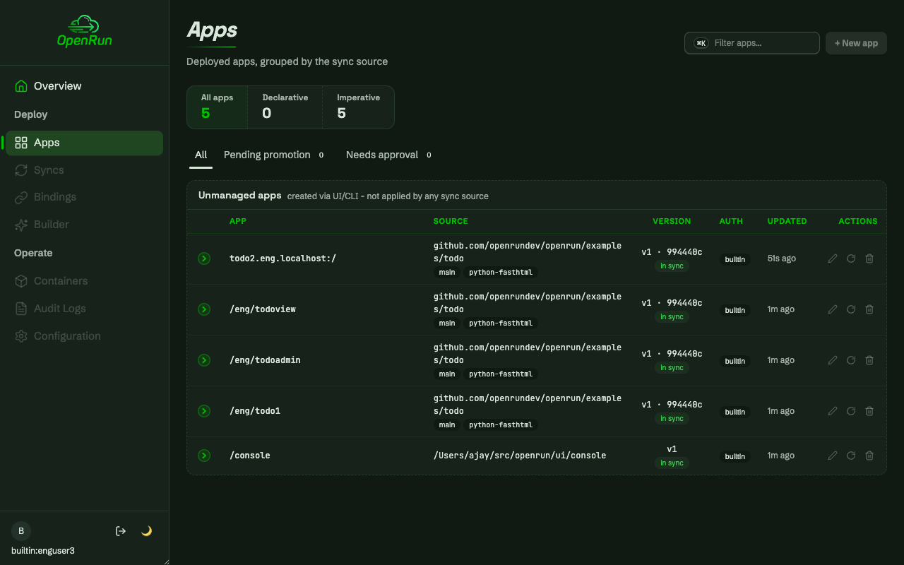 Read-only user with disabled write controls and nav items